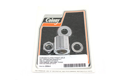 Colony Front Axle Spacer Kit Smooth Style Chrome - 2034-4