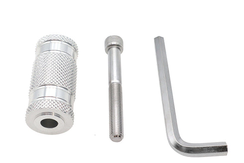V-Twin Silver Knurled Four Grooved Shifter Peg - 21-2100