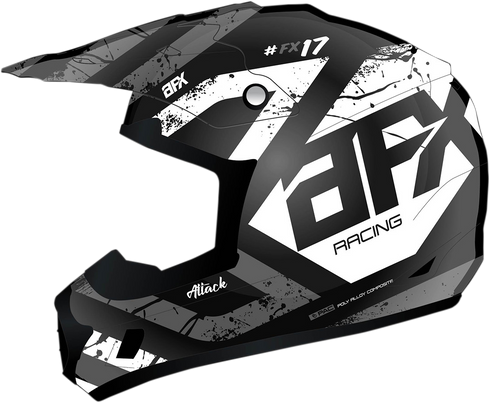 AFX FX-17 Helmet - Attack - Matte Black/Silver - 2XL 0110-7147