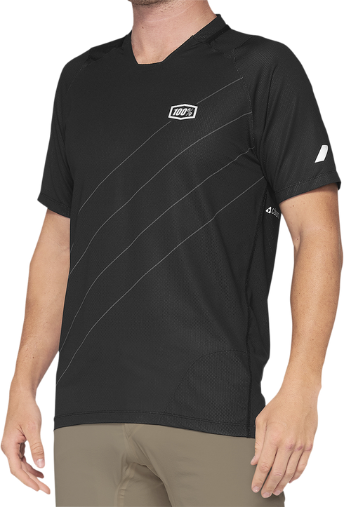 100% Celium Short-Sleeve Jersey - Dark Gray/Black - Large 41204-290-12