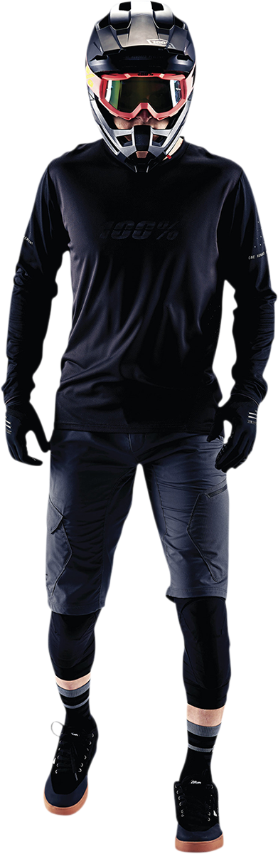 100% Ridecamp Long-Sleeve Jersey - Black/Charcoal - Small 40028-00000