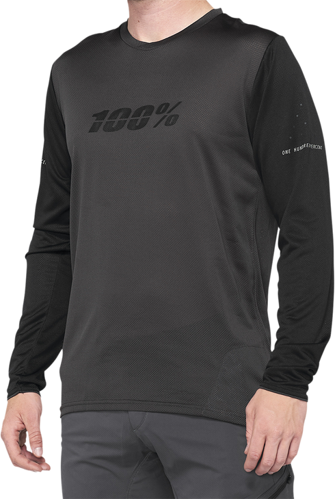 100% Ridecamp Long-Sleeve Jersey - Black/Charcoal - Small 40028-00000