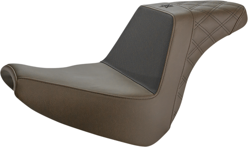 SADDLEMEN Unknown Industries Seat - Front Carbon Fiber/Black Gripper Lumbar/Rear Lattice Stitch - FXBR '18-'20 UN18-31-173BR