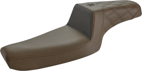 SADDLEMEN Unknown Industries Seat - Front Carbon Fiber/Black Gripper Lumbar/Rear Lattice Stitch - XL UN79-03-173BR