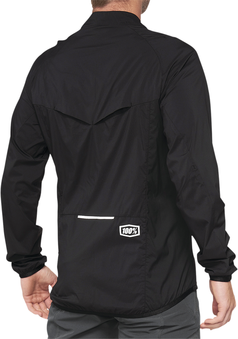 100% Corridor Stretch Windbreaker Jacket - Black - Large 40042-00002