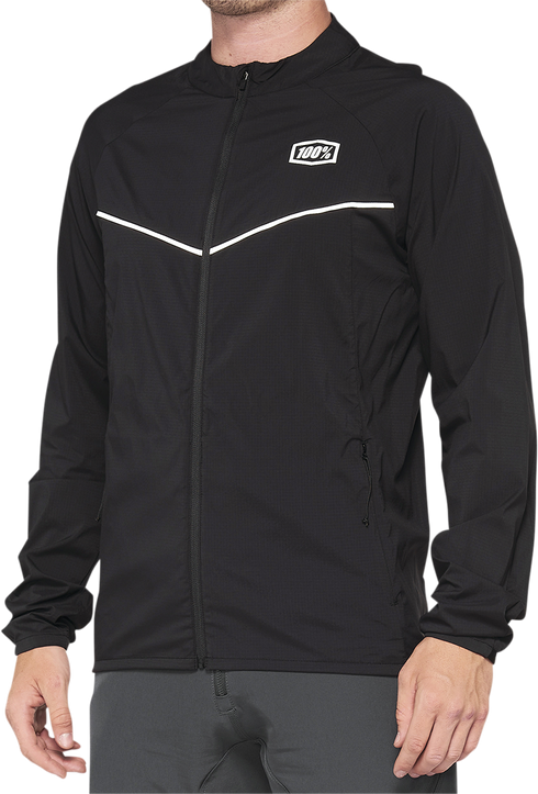 100% Corridor Stretch Windbreaker Jacket - Black - XL 40042-00003