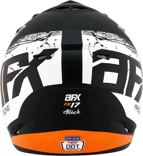 AFX FX-17 Helmet - Attack - Matte Black/Orange - 4XL 0110-7642