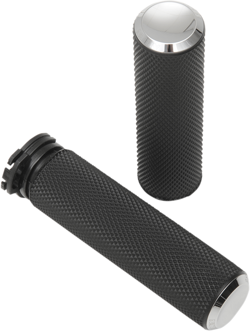ARLEN NESS Knurled Grips - Cable - Chrome 07-324