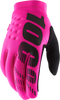 100% Brisker Gloves - Neon Pink - Large 10003-00027