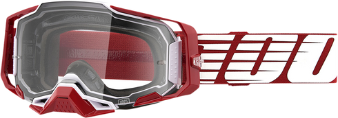 100% Armega Goggle - Oversized Deep Red - Clear Lens 50004-00009