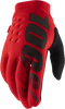 100% Brisker Gloves - Red - Medium 10003-00031