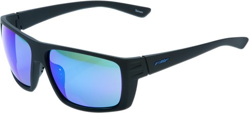 FMF Pit Stop Sunglasses - Matte Black - Blue Mirror Lens F-61507-250-01