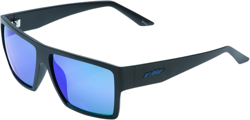 FMF Factory Sunglasses - Matte Black - Blue Mirror Lens F-61502-250-01
