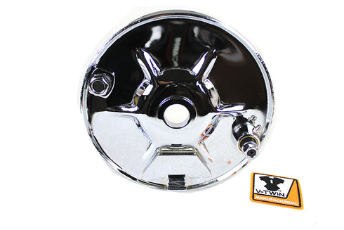 V-Twin Rear Mechanical Brake Backing Plate Kit Chrome - 22-0040