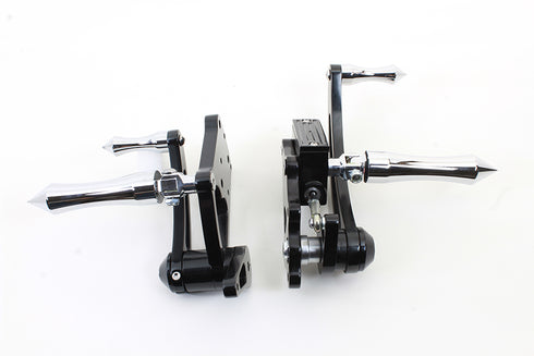 V-Twin Black Billet Extended Forward Control Set - 22-0125