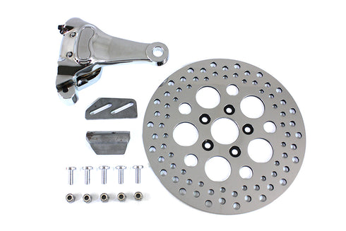 V-Twin Chrome Rear 4 Piston Caliper and 11-1/2 inch Disc Kit - 22-0370