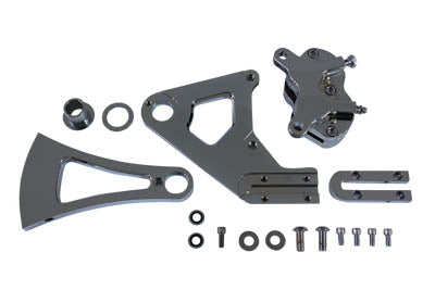 V-Twin Chrome Rear 4 Piston Caliper and Bracket Kit - 22-0764