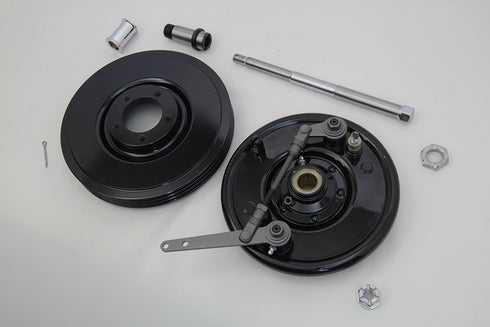 V-Twin Dual Cam Brake Backing Plate and Brake Drum Kit Black - 22-0774