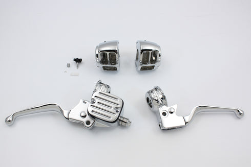 V-Twin Contour Style Chrome Handlebar Control Kit - 22-0804