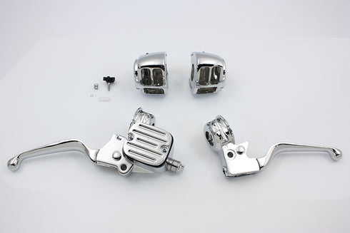 V-Twin Contour Style Chrome Handlebar Control Kit - 22-0804