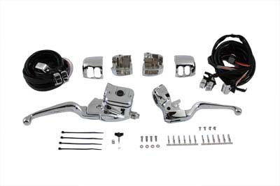 V-Twin Smooth Contour Handlebar Control Kit Chrome - 22-0817