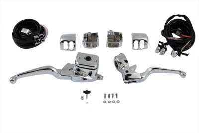 V-Twin Smooth Contour Handlebar Control Kit Chrome - 22-0818