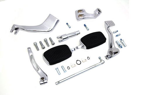 V-Twin Chrome 3 inch Extension Mid Control Kit with Mini Footboards - 22-0961