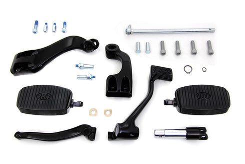 V-Twin Gloss Black Further Forward Mid Control Kit - 22-0962