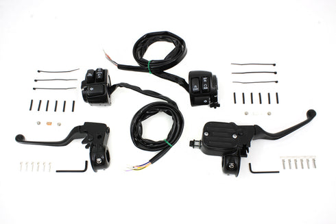 V-Twin Handlebar Control Kit with Switches Black - 22-1167