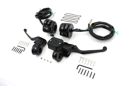 V-Twin Smooth Contour Handlebar Control Kit Black - 22-1168