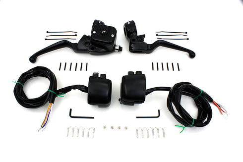 V-Twin Smooth Contour Handlebar Control Kit Black - 22-1168