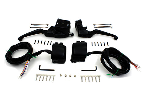 V-Twin Smooth Contour Handlebar Control Kit Black - 22-1168