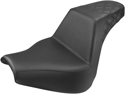 SADDLEMEN Step-Up Seat - Rear Lattice Stitch - Black - FXBR/S '18-'20 818-31-173