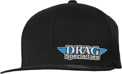 THROTTLE THREADS Drag Specialties Flat Bill Hat - Black DRG23H12BKOR