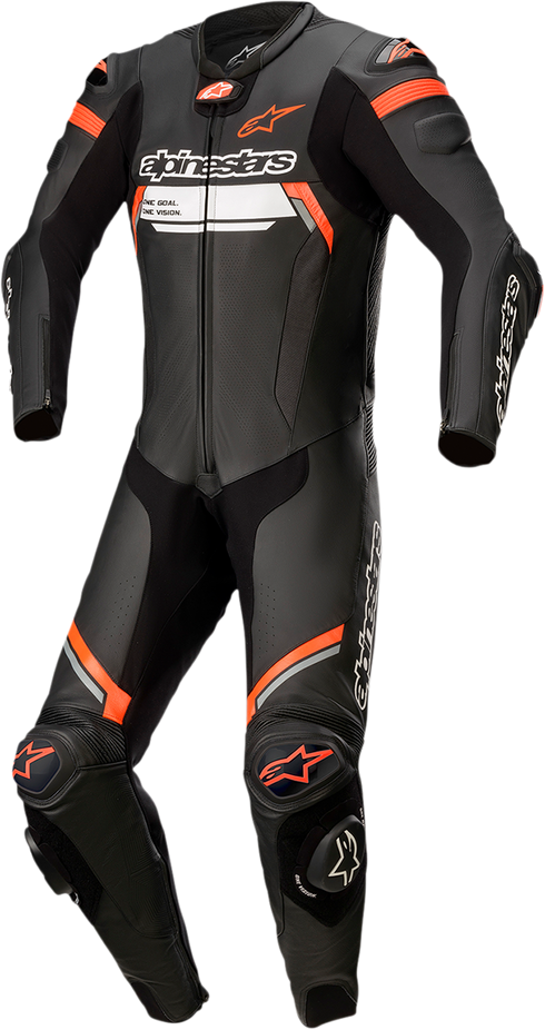 ALPINESTARS Missile Ignition v2 1-Piece Leather Suit - Black/Red Fluo - US 48 / EU 58 3150222-1030-58