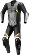 ALPINESTARS Missile Ignition v2 1-Piece Leather Suit - Metallic Gray/Black/Yellow/Red Fluo - US 38 / EU 48 3150222-9135-48