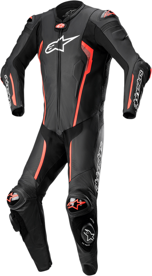 ALPINESTARS Missile v2 1-Piece Leather Suit - Black/Red Fluo - US 44 / EU 54 3150122-1030-54