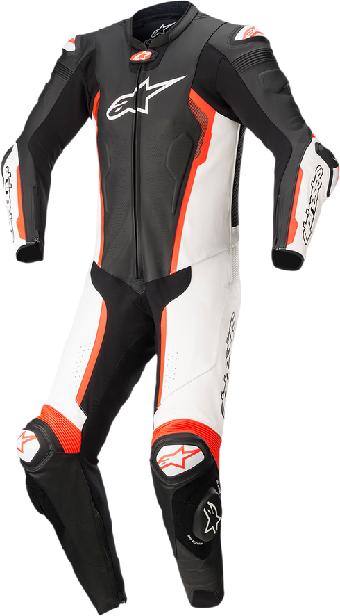 ALPINESTARS Missile v2 - 1-Piece Leather Suit - Black/White/Red Fluo - US 50 / EU 60 3150122-1231-60