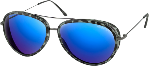 BOBSTER Ice Sunglasses - Matte Gray Tortoise Gunmetal - Brown HD Blue Mirror Lens BICE102HD