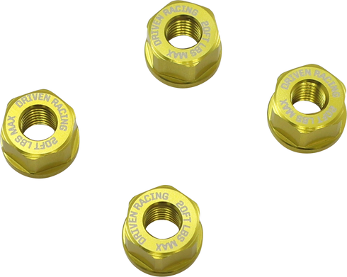 DRIVEN RACING Sprocket Nuts - 4-Bolt Hub - Gold - M8 x 1.25 DSN-02-GD