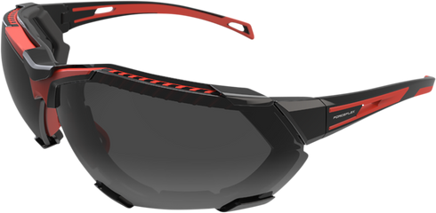 FORCEFLEX FF4 Sunglasses - Foam - Black/Red - Smoke Lens FF4-01045-041