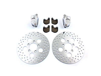 V-Twin Front Dual Disc Caliper and 10 inch Disc Kit Chrome - 23-0250