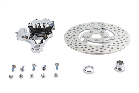 V-Twin Chrome Rear 4 Piston Caliper and 11-1/2 inch Disc Kit - 23-0281