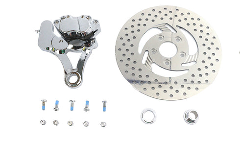 V-Twin Chrome Rear 4 Piston Caliper and 11-1/2 inch Disc Kit - 23-0281