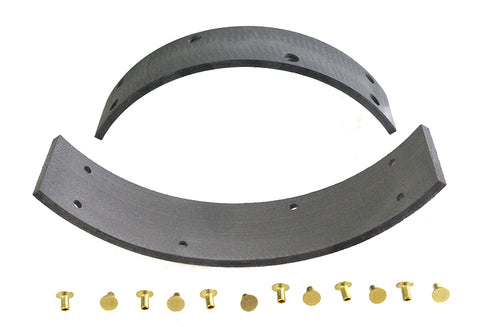 Duro Rear Brake Shoe Linings with Rivets - 23-0504