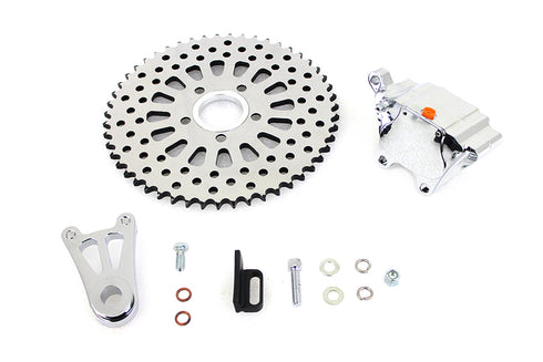 V-Twin Chrome Rear 4 Piston Caliper and 10 inch Disc Sprocket - 23-0822