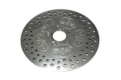 Edart 11-1/2 inch Front Brake Disc Skull Design Polished - 23-0833