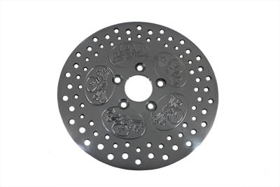 Edart 11-1/2 inch Rear Brake Disc Skull Design Polished - 23-0834