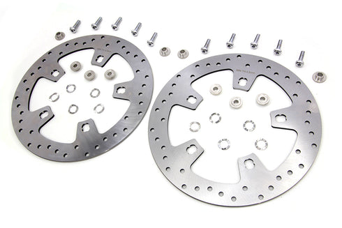 Duro Duro 11.8 inch Drilled Front Brake Disc Set Stainless Steel - 23-0900