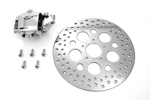 V-Twin Chrome Front 4 Piston Caliper and 11-1/2 inch Disc Kit - 23-0989